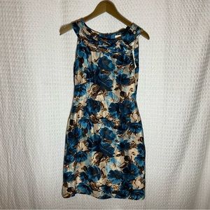 KATE SPADE Sz 4 100% silk elegant sheath floral midi dress